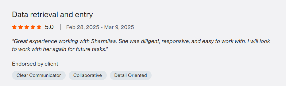Upwork testimonial 6